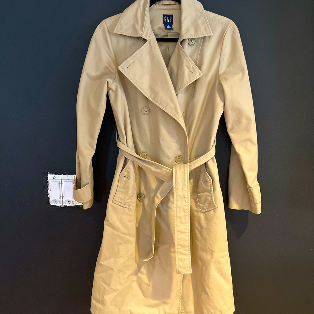 GAP khaki trench dress coat